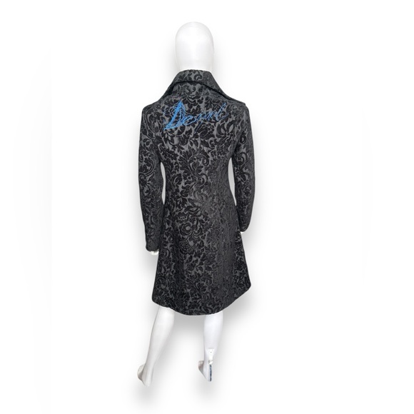 Desigual Black Brocade Coat - Picture 5 of 11